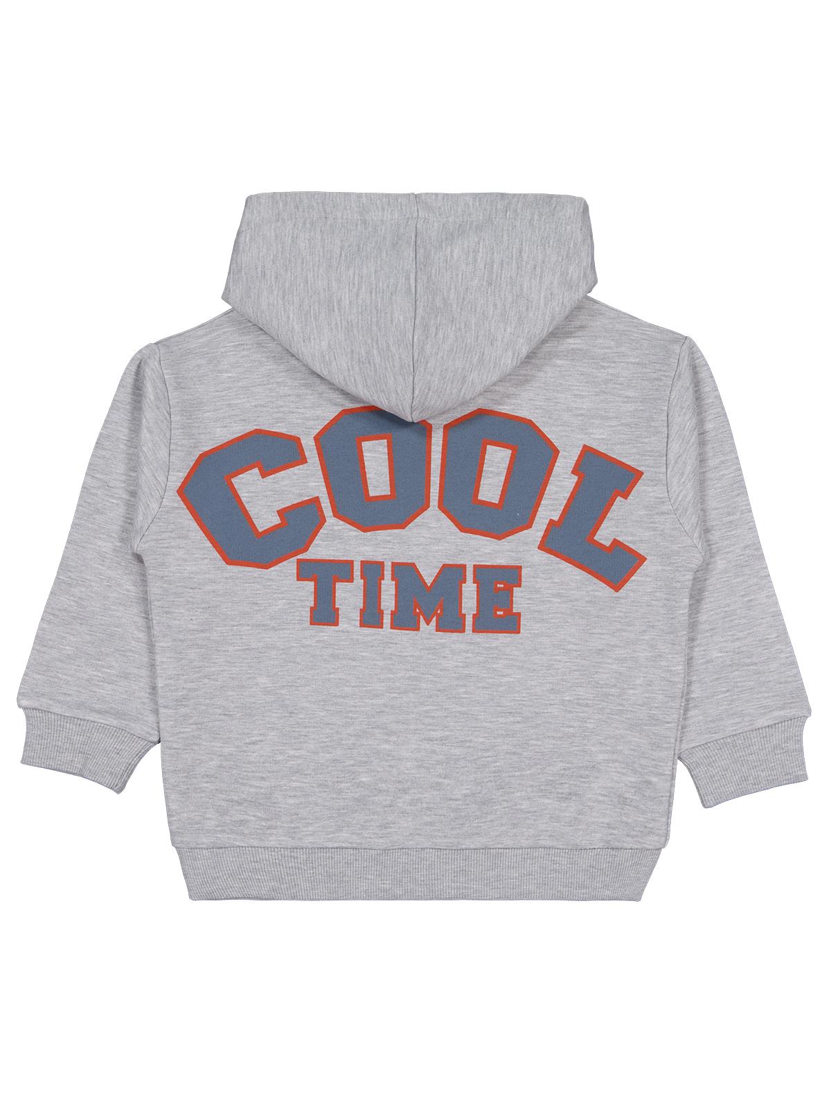 Civil Erkek Çocuk Cool Team Baskılı Sweatshirt | 3 İp Uzun Kol | Okul Kreş ve Günlük Kullanım - Gri