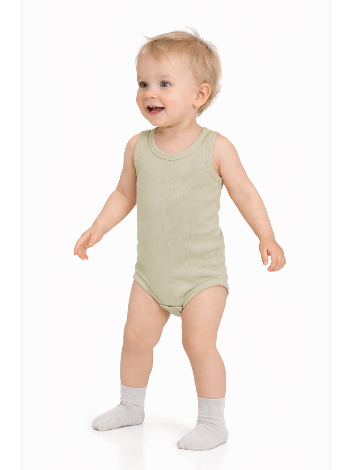Civil Baby 5 li Organik Sıfır Kol 0-36 Ay Çıtçıtlı Badi - Bej