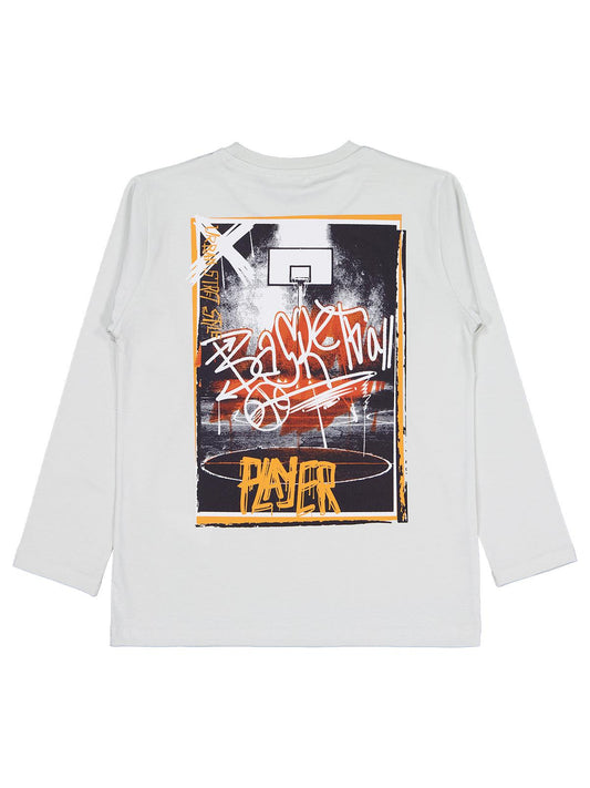 Civil Erkek Çocuk Player Baskılı Sweatshirt | Süprem Uzun Kol | Okul Kreş ve Günlük Kullanım - Gri
