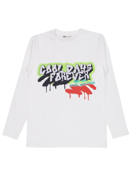 Civil Erkek Çocuk Cool Days Forever Baskılı Sweatshirt | Süprem | Okul Kreş ve Günlük Kullanım - Ekru