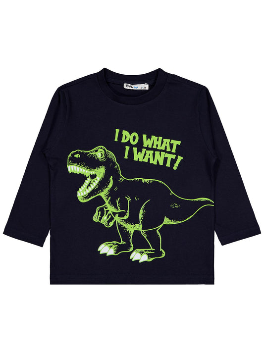 Civil Erkek Çocuk I Do What Baskılı Sweatshirt | Süprem Uzun Kol | Okul Kreş ve Günlük Kullanım - Lacivert