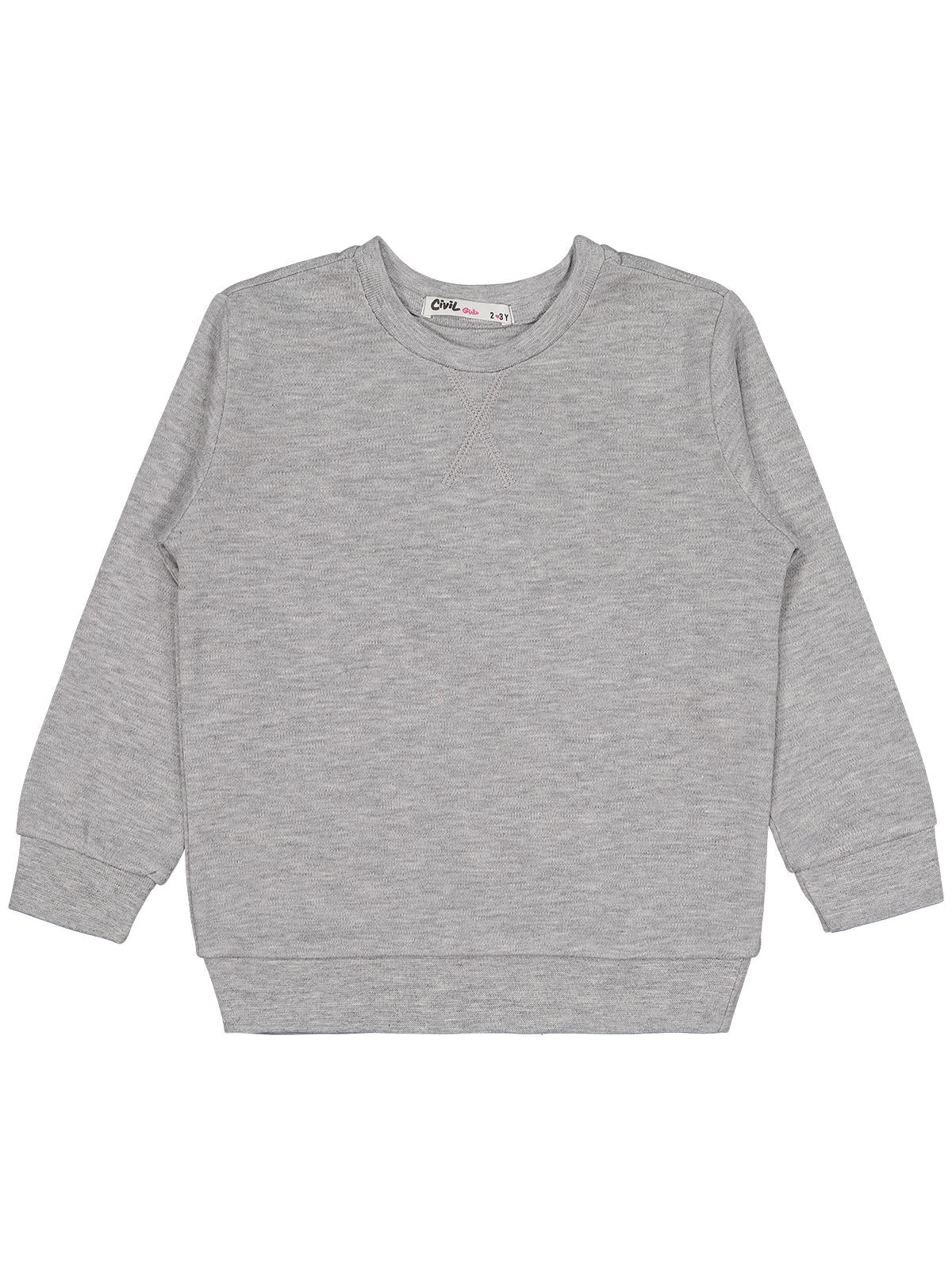 Civil Girls Kız Çocuk Düz 2-5 Yaş Sweatshirt - Gri