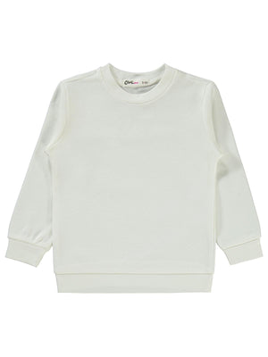 Civil Girls Kız Çocuk Düz 2-5 Yaş Sweatshirt - Ekru