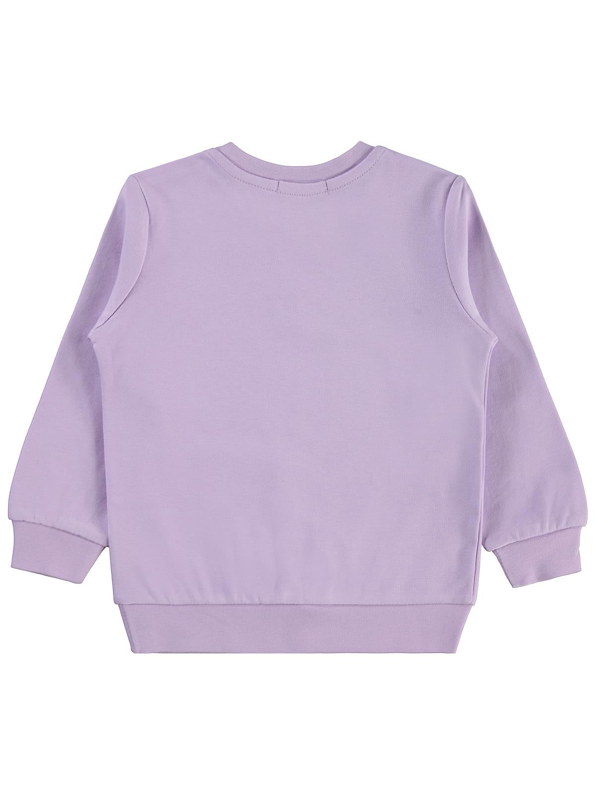 Civil Kız Çocuk Düz Sweatshirt | İnterlok Uzun Kol Bisiklet Yaka | Okul Kreş ve Günlük Kullanım - Lila