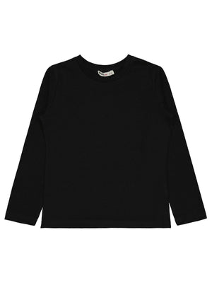 Civil Girls Kız Çocuk Basic Sweatshirt | Likralı Süprem Uzun Kol | Okul Kreş ve Günlük Kullanım - Siyah