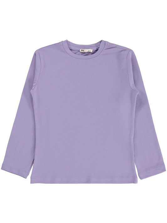 Civil Kız Çocuk Basic Sweatshirt | Likralı Süprem Uzun Kol | Okul Kreş ve Günlük Kullanım - Lila