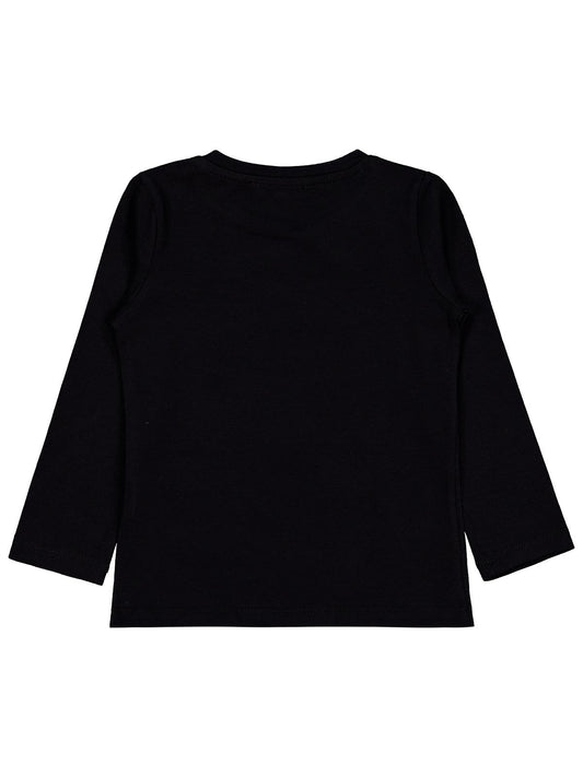 Civil Kız Çocuk Parti Night Baskılı Sweatshirt | Likralı Süprem | Okul Kreş ve Günlük Kullanım - Siyah