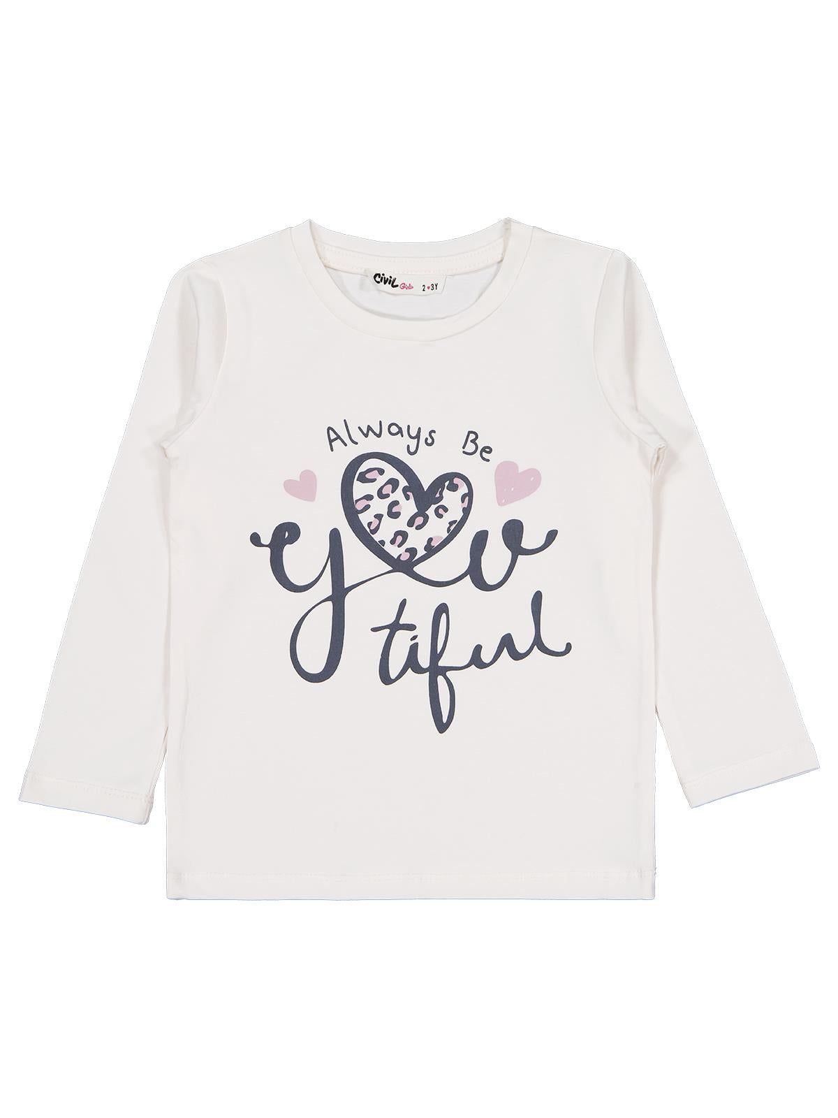 Civil Girls Leopar Baskılı 2-5 Yaş Sweatshirt - Pembe