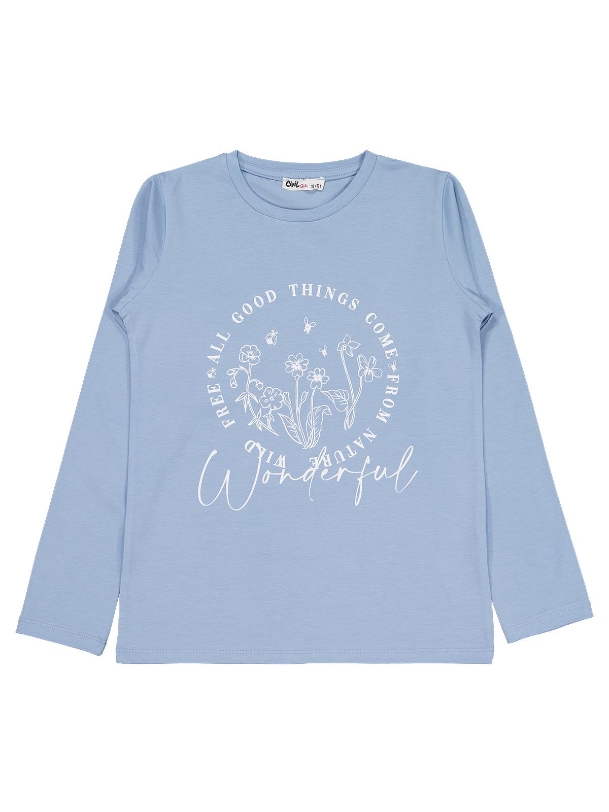 Civil Girls Wonderful Baskılı 10-13 Yaş Sweatshirt - Bordo
