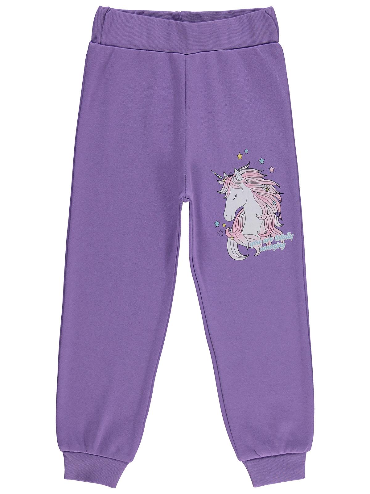 Civil Girls Unicorn Baskılı 2-5 Yaş Eşofman Altı - Lila