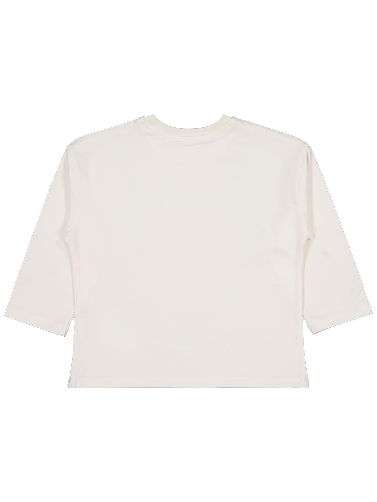 Civil Kız Çocuk Good Baskılı Sweatshirt | Likralı Süprem Şardonlu | Okul Kreş ve Günlük Kullanım - Ekru