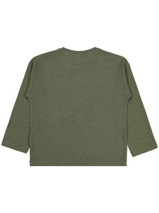 Civil Erkek Çocuk Jakarlı Basic Sweatshirt | Jakarlı İnterlok | Okul Kreş ve Günlük Kullanım - Haki