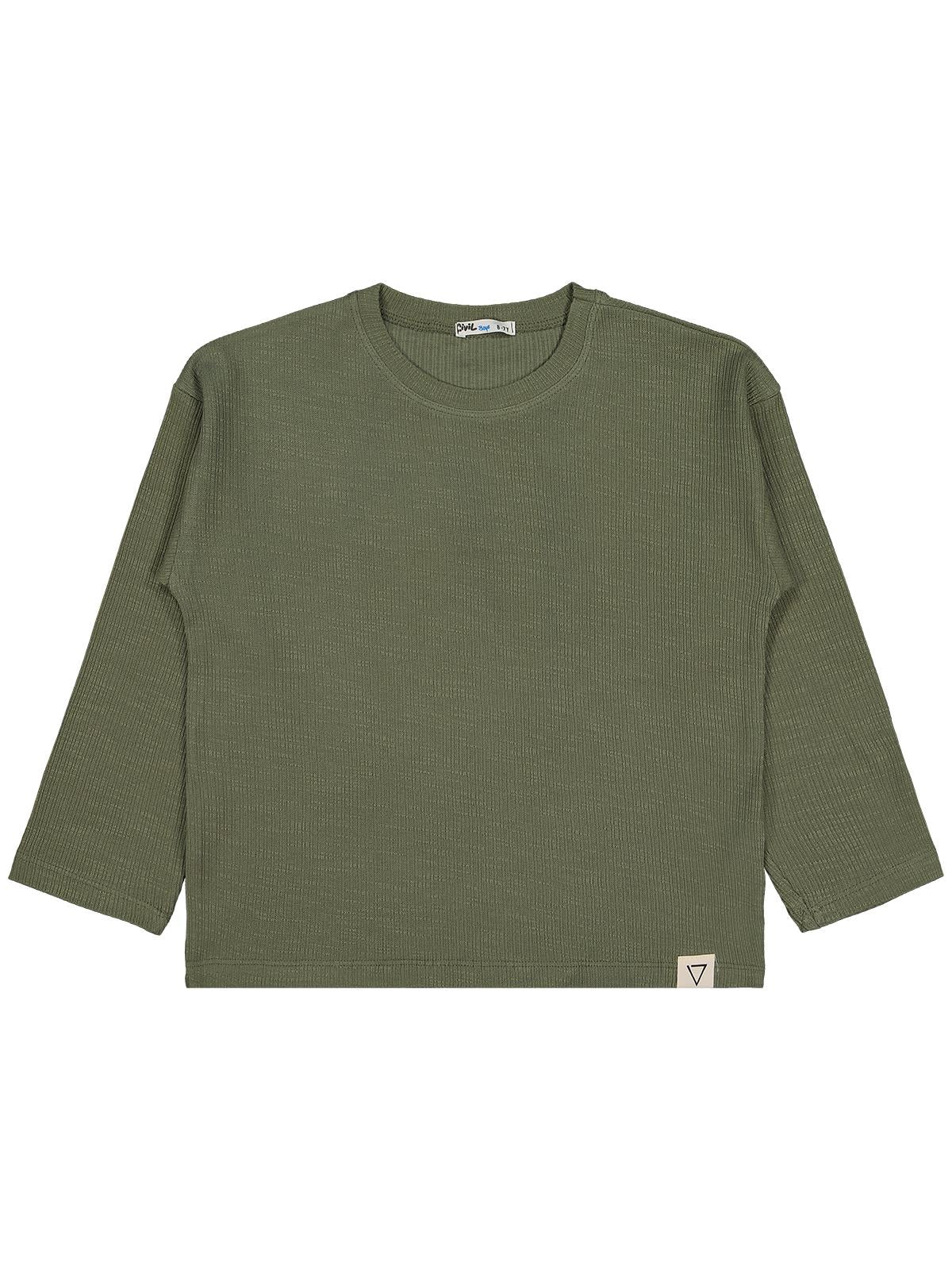 Civil Boys Jakarlı Basic 10-13 Yaş Sweatshirt - Haki
