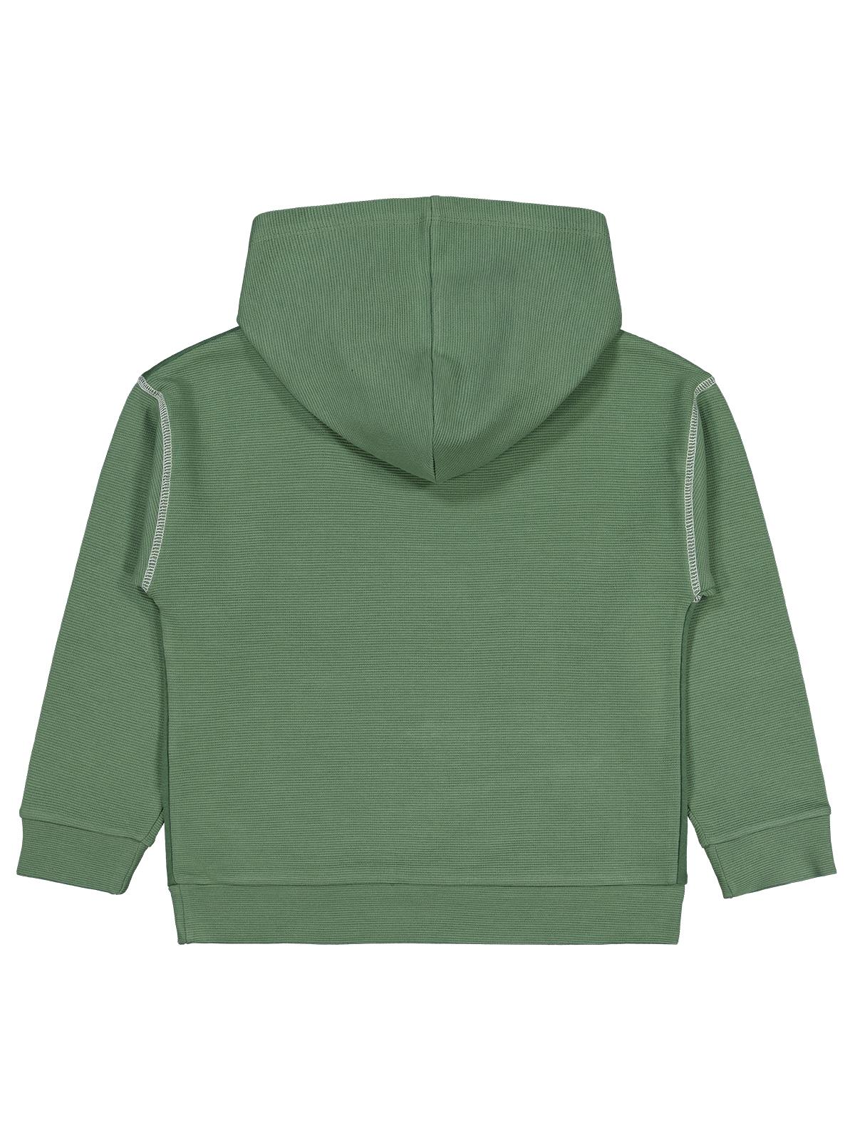 Civil Erkek Çocuk Okay Baskılı Sweatshirt | Ottoman Uzun Kol Kapşonlu | Okul Kreş ve Günlük Kullanım - Yeşil