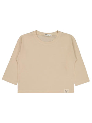 Civil Erkek Çocuk Basic Sweatshirt | Waffle Uzun Kol Bisiklet Yaka | Okul Kreş ve Günlük Kullanım - Fil Dişi