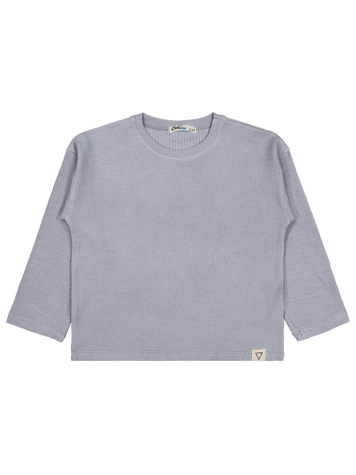 Civil Boys Jakarlı Basic 2-5 Yaş Sweatshirt - Gri
