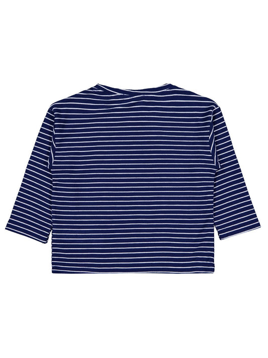 Civil Erkek Çocuk Yatay Çizgili Sweatshirt | Jakarlı İnterlok | Okul Kreş ve Günlük Kullanım - Lacivert