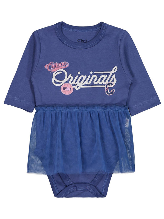 Civil Baby Originals Baskılı 0-3 Yaş Çıtçıtlı Badi - Mavi