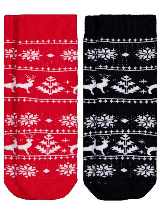 Civil Kız Çocuk Snow Deer Havlu 2'li Kız Soket Çorap | Okul Kreş ve Günlük Kullanım