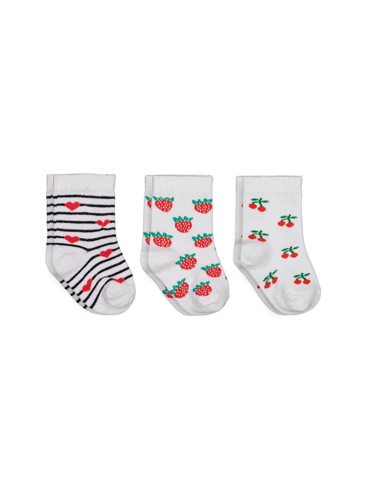 Civil Baby Fruit 3'lü 6-18 Ay Bebek Kız Çorap Set
