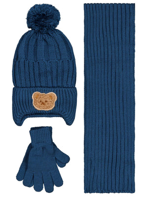 Civil Baby 6-18 Ay Atkı Bere Eldiven Set - Mavi