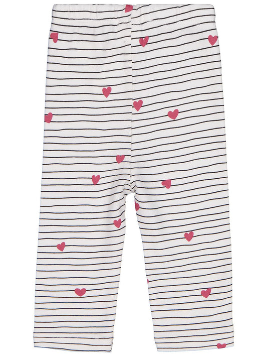 Civil Baby Çizgi Kalp Empirme 6-18 Ay Tek Alt Bebe - Ekru