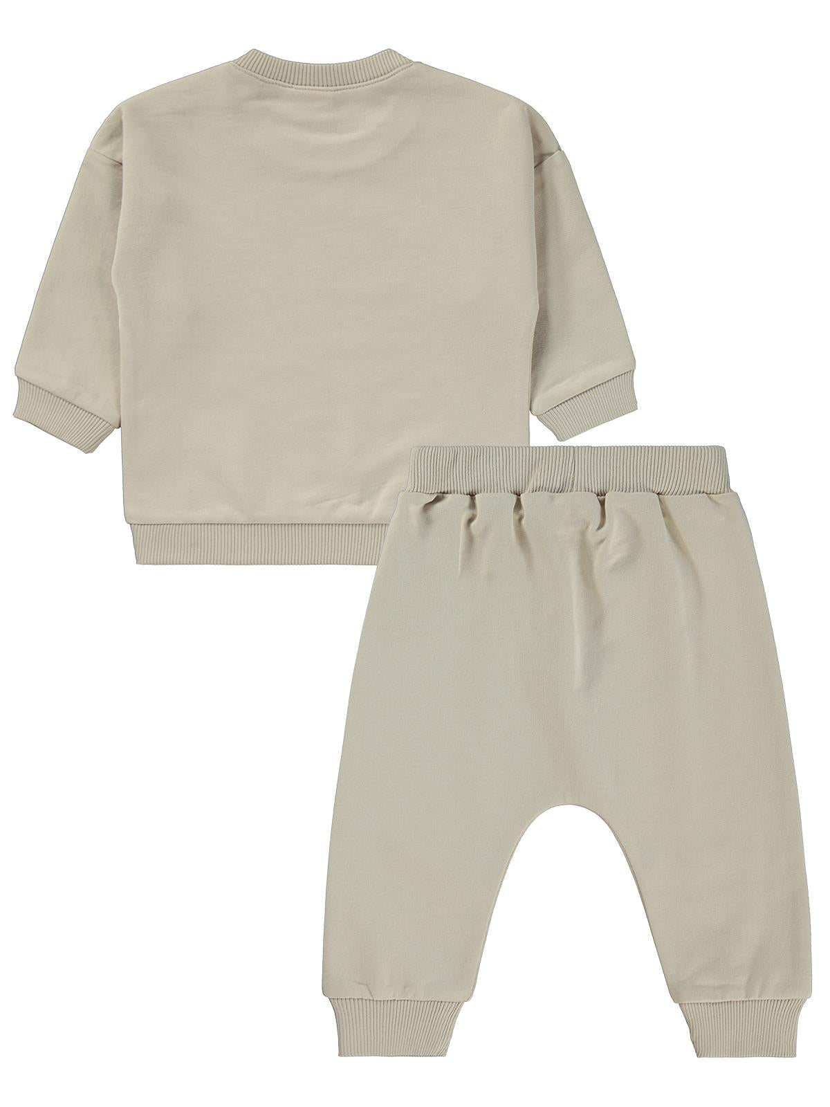 Civil Baby CVL Baskılı 6-18 Ay Takım - Bej