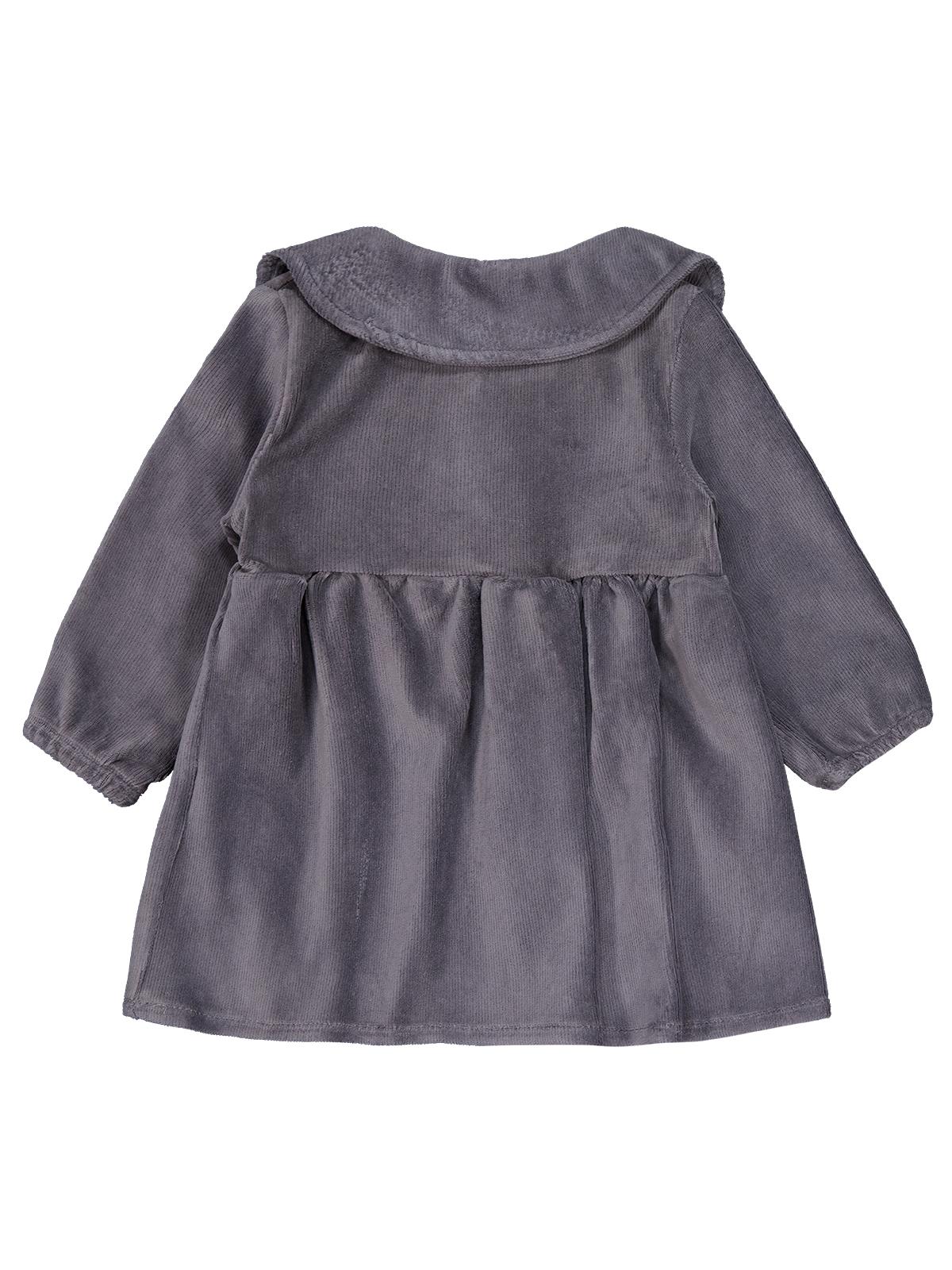 Civil Baby Düğme Detaylı 6-18 Ay Elbise - Gri