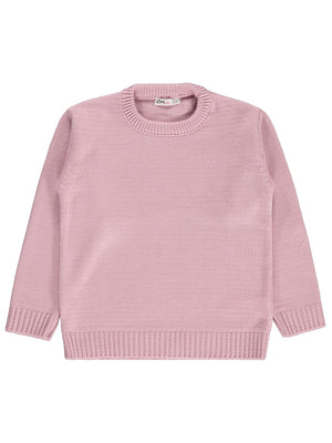 Civil Girls Düz 6-9 Yaş Kazak - Pembe