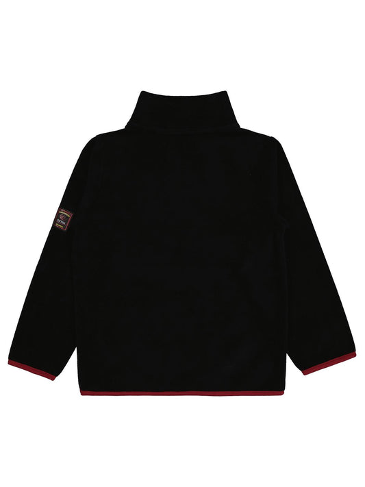 Civil Erkek Çocuk Fermuarlı Armalı Polar Sweatshirt | Polar Uzun Kol | Okul Kreş ve Günlük Kullanım - Siyah