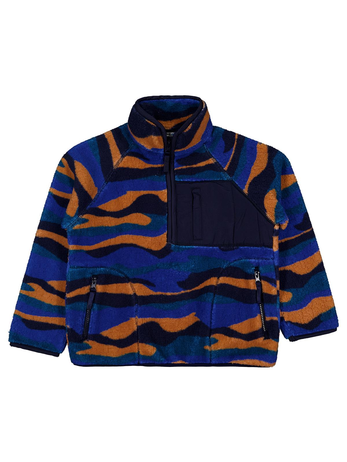 Civil Erkek Çocuk Karışık Dalga Desenli Sweatshirt | Velsoft Uzun Kol | Okul Kreş ve Günlük Kullanım - Mavi