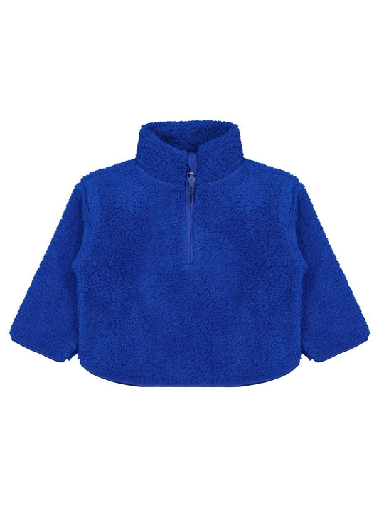 Civil Boys Erkek Çocuk Biyeli Yarım Fermuarlı Sweatshirt | Velsoft | Okul Kreş ve Günlük Kullanım - Mavi