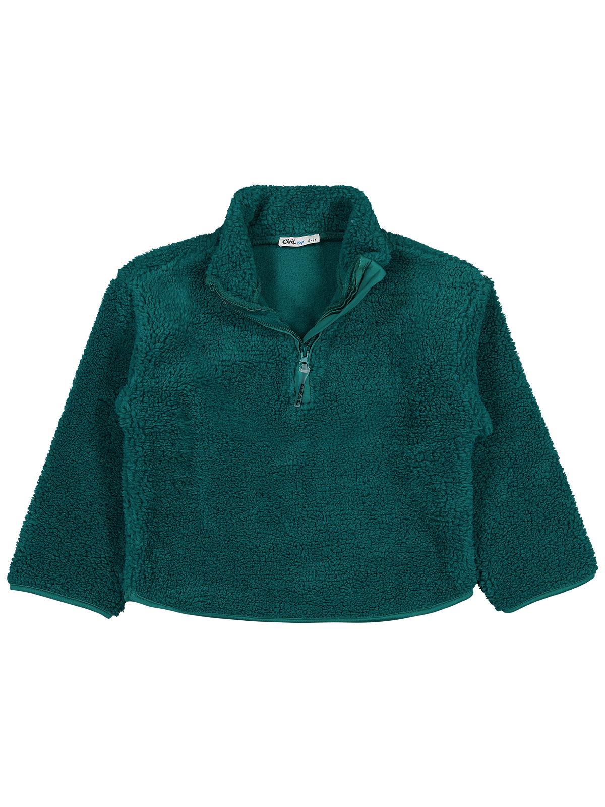 Civil Boys Biyeli Yarım Fermuarlı 10-13 Yaş Sweatshirt - Yeşil