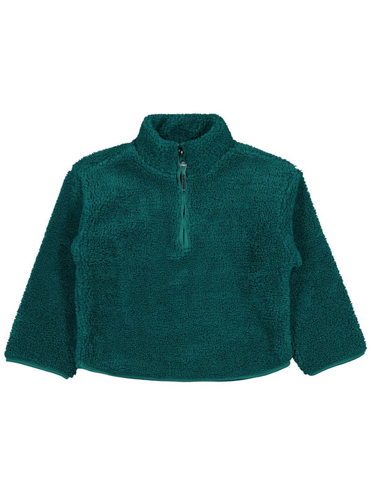 Civil Erkek Çocuk Biyeli Yarım Fermuarlı Sweatshirt | Velsoft | Okul Kreş ve Günlük Kullanım - Yeşil