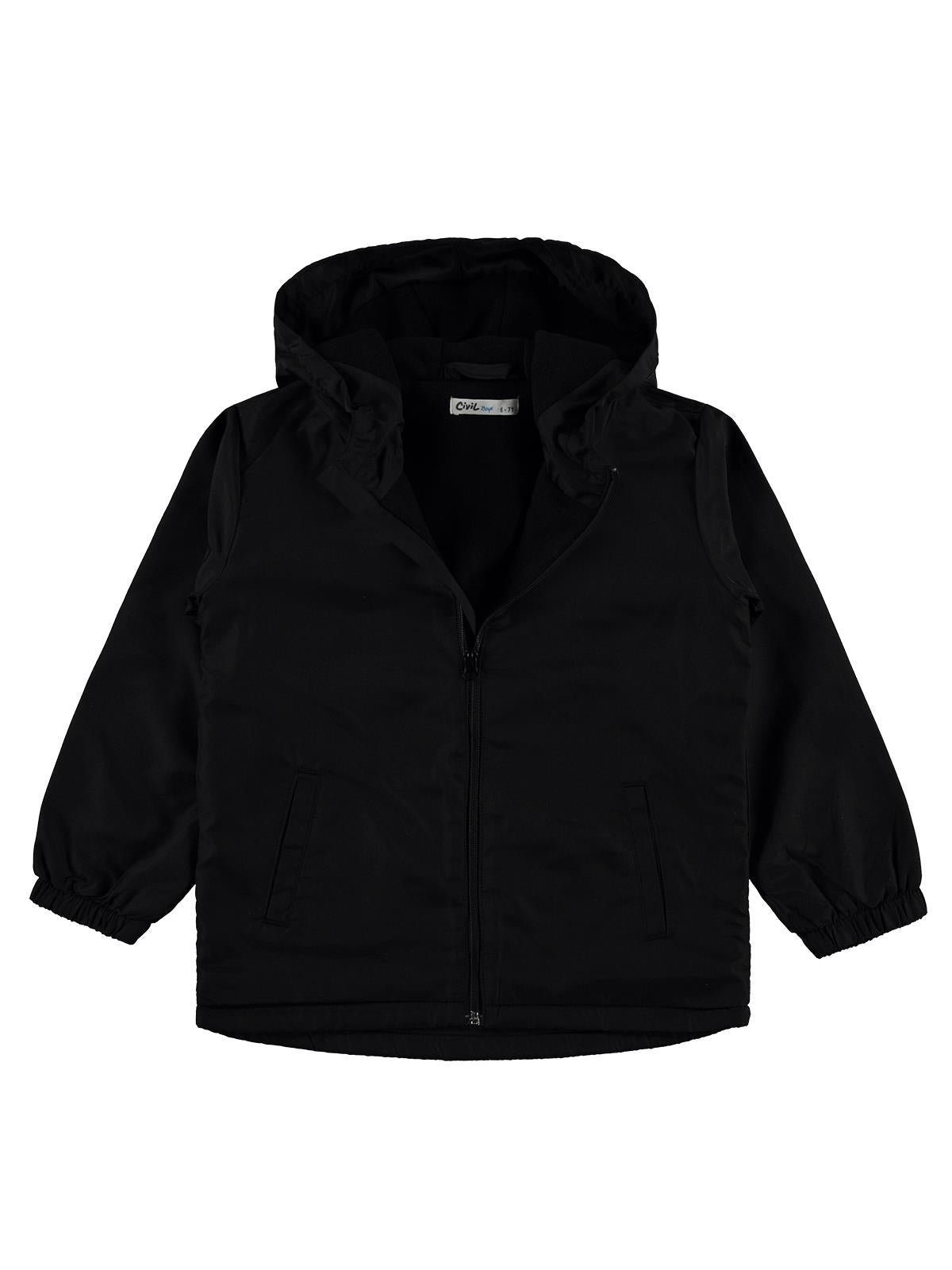 Civil Boys İçi Polarlı Basic 10-13 Yaş Yağmurluk - Siyah
