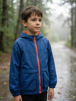 Civil Boys Ready Baskılı Torba Cepli 6-9 Yaş Yağmurluk - Yeşil