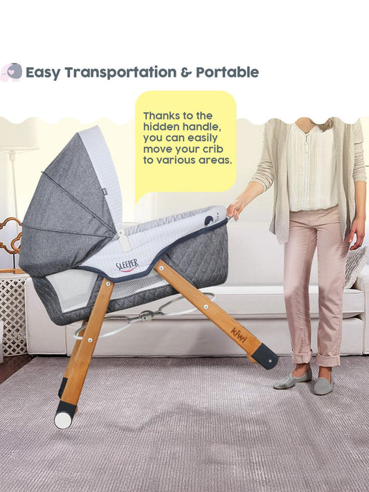 Kiwi Sleeper Portatif Anne Yanı Beşik - Gri