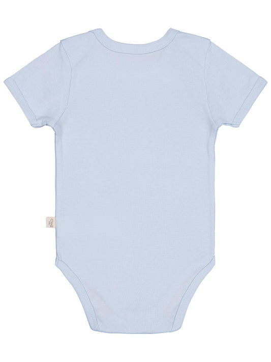 Civil Baby Düz Renkli Kısa Kol  Çıtçıtlı Badi - Mavi