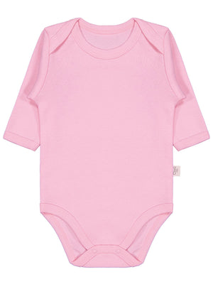 Civil Baby Düz Renkli Uzun Kol 0-1 Ay Çıtçıtlı Badi - Pembe