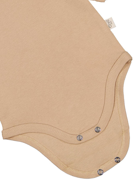 Civil Baby Düz Renkli Uzun Kol 3-9 Ay Çıtçıtlı Badi - Kahverengi