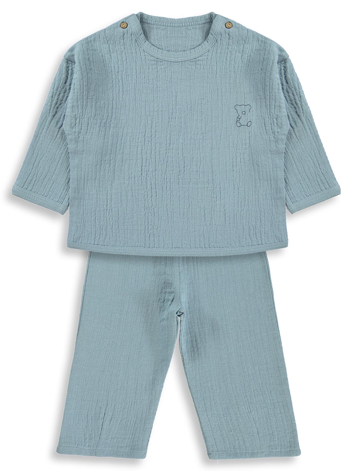 Civil Baby Ayıcık Baskılı 6-18 Ay Takımı - Mavi