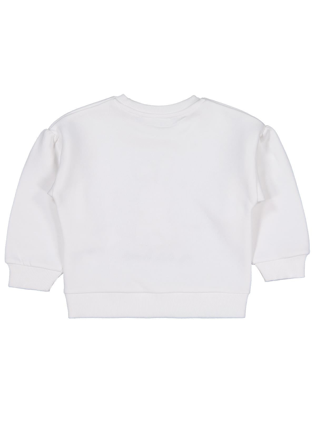 Civil Kız Çocuk Tavşan Nakışlı Sweatshirt | 3 İp Uzun Kol | Okul Kreş ve Günlük Kullanım - Ekru