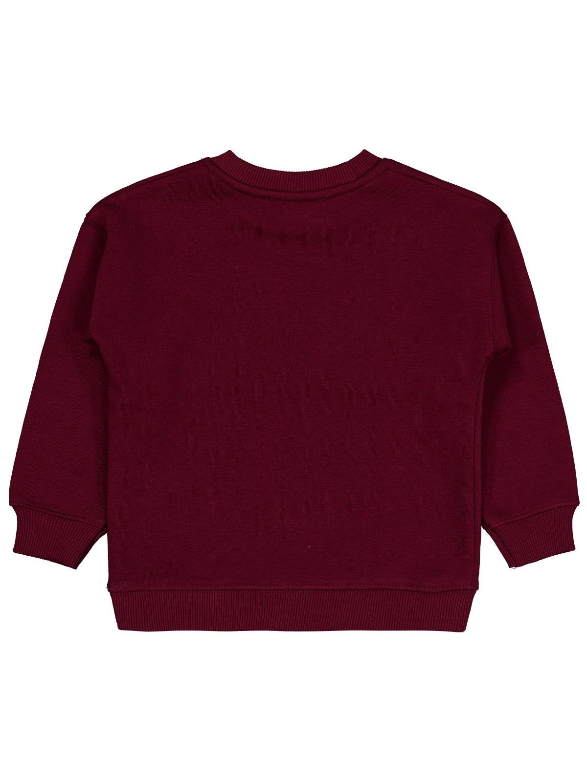Civil Girls Posıtıvıty Baskılı 2-5 Yaş Sweatshirt - Bordo
