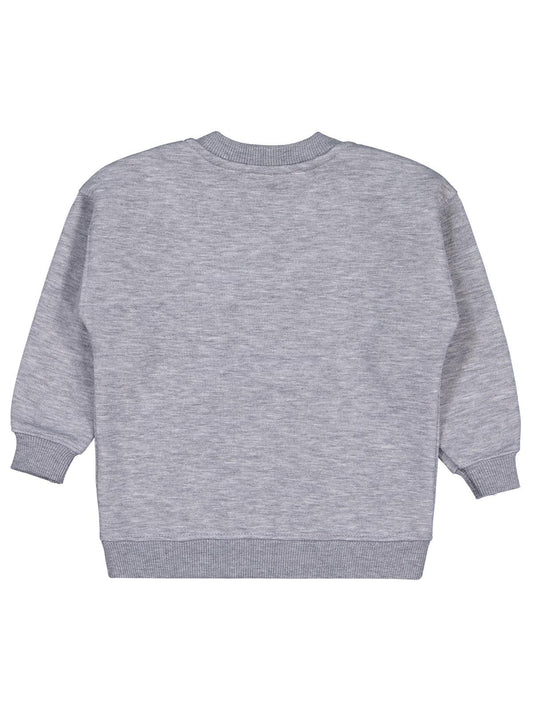 Civil Kız Çocuk Leopar Baskılı Sweatshirt | 3 İp Uzun Kol | Okul Kreş ve Günlük Kullanım - Gri