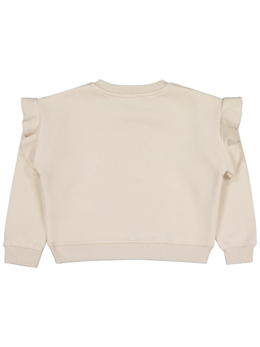 Civil Girls Kız Çocuk Kelebek Baskılı Sweatshirt | 3 İp Uzun Kol | Okul Kreş ve Günlük Kullanım - Bej