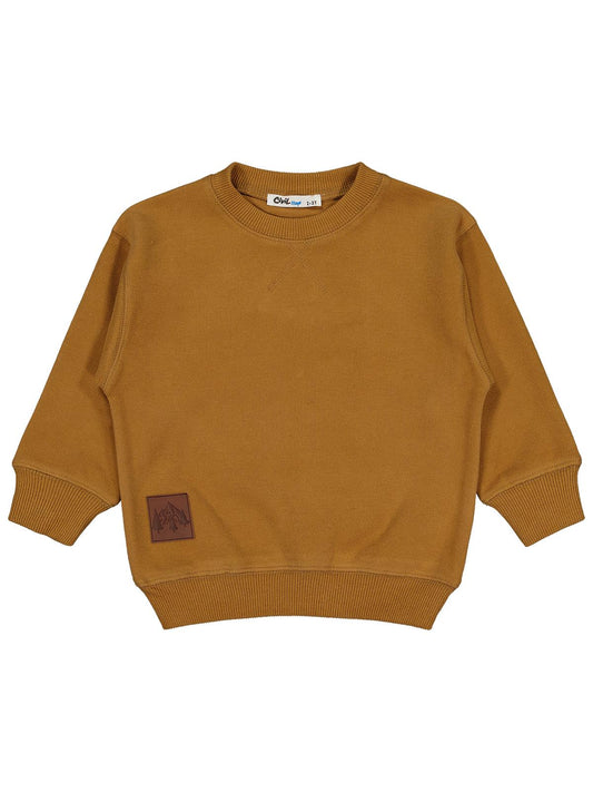 Civil Erkek Çocuk Karyoka Dikişli Sweatshirt | Selanik Uzun Kol | Okul Kreş ve Günlük Kullanım - Kahve