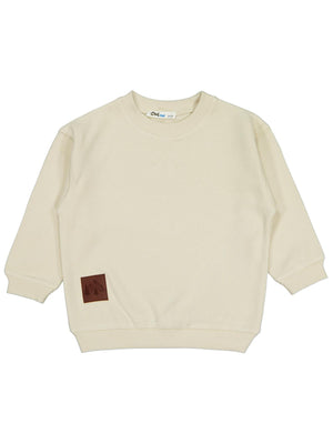 Civil Erkek Çocuk Karyoka Dikişli Sweatshirt | Selanik Uzun Kol | Okul Kreş ve Günlük Kullanım - Bej