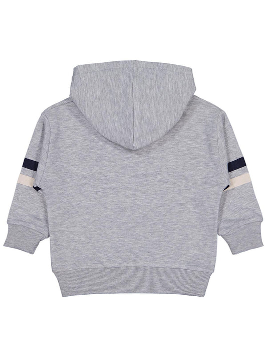 Civil Erkek Çocuk Newyork Nakışlı Sweatshirt | 3 İp Uzun Kol Kapşonlu | Okul Kreş ve Günlük Kullanım - Gri