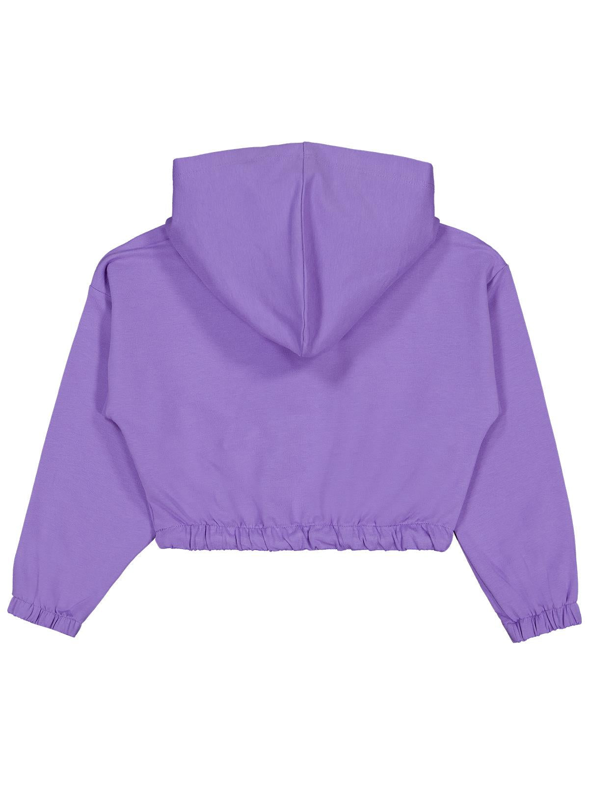 Civil Kız Çocuk Kapşonlu Sweatshirt | 2 İp Uzun Kol Kapşonlu | Okul Kreş ve Günlük Kullanım - Lila