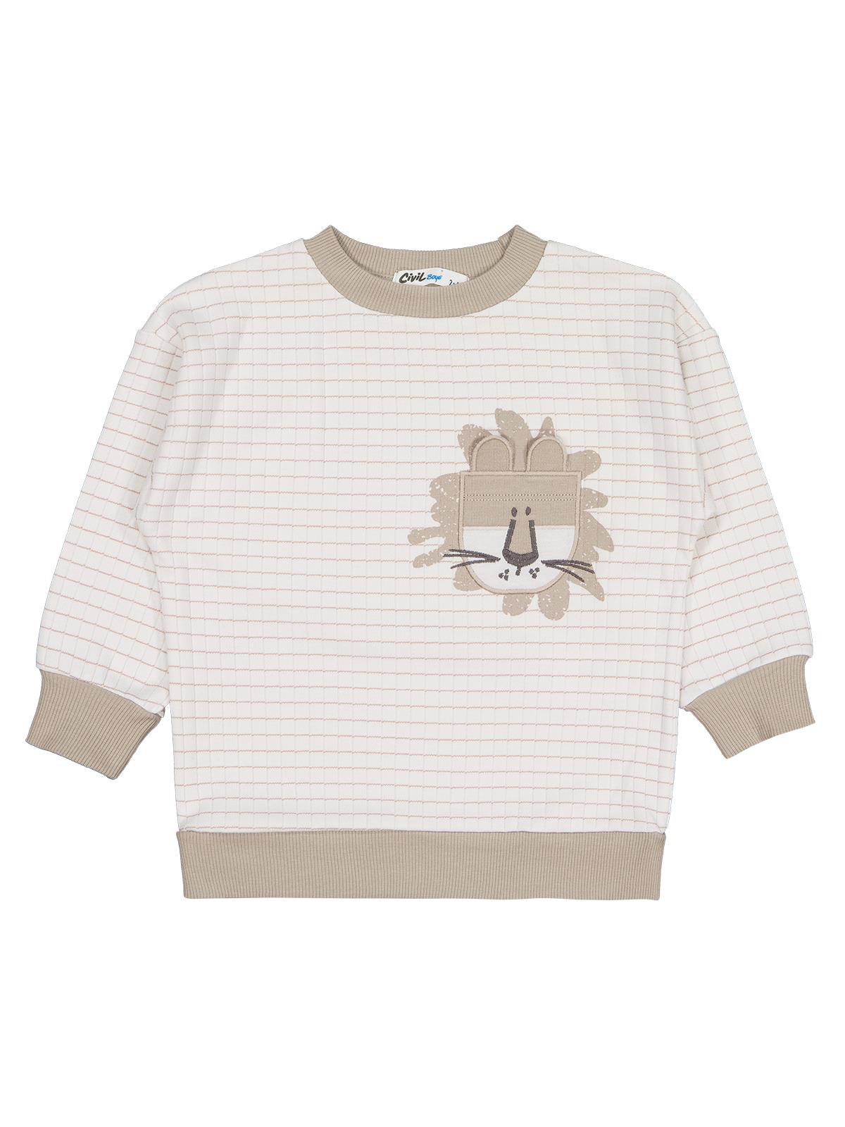 Civil Boys Aslan Nakışlı 2-5 Yaş Sweatshirt - Bej